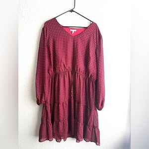 Maurices Red and Black Plaid Dress